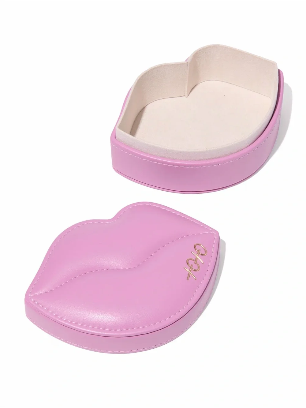 Kendra Scott Pink Lip Shaped Jewelry Box with Gold Accent